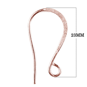 Rose Gold Overlay Flattened Hook Earwire Handcrafted In India For Jewelry Making
