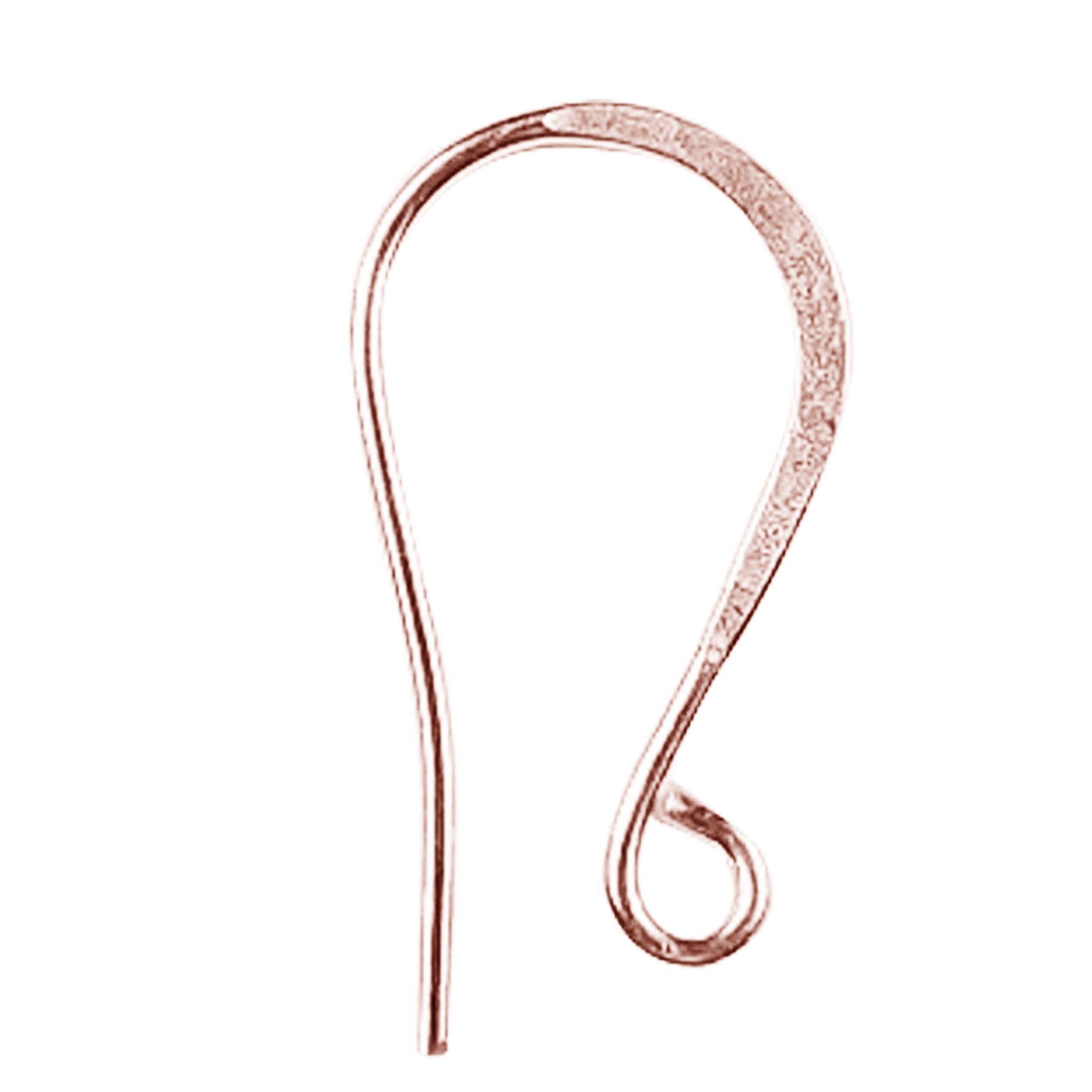 Rose Gold Overlay Flattened Hook Earwire Handcrafted In India For Jewelry Making