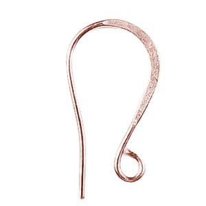 Rose Gold Overlay Flattened Hook Earwire Handcrafted In India For Jewelry Making