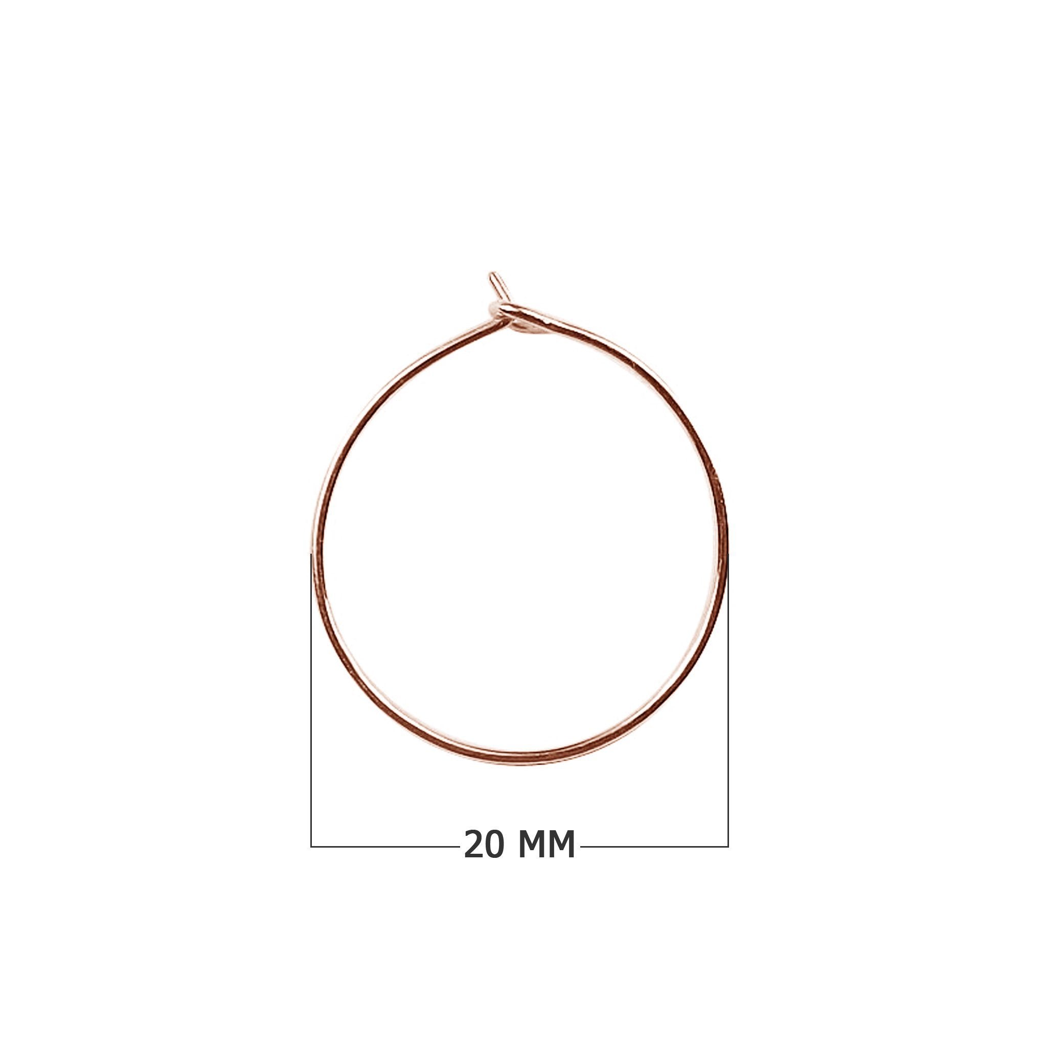 Rose Gold Overlay Round Hoop Earwire Handcrafted In India For Jewelry Making