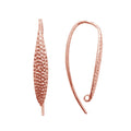 Rose Gold Overlay Hammered Long Earwire Handcrafted In India For Jewelry Making