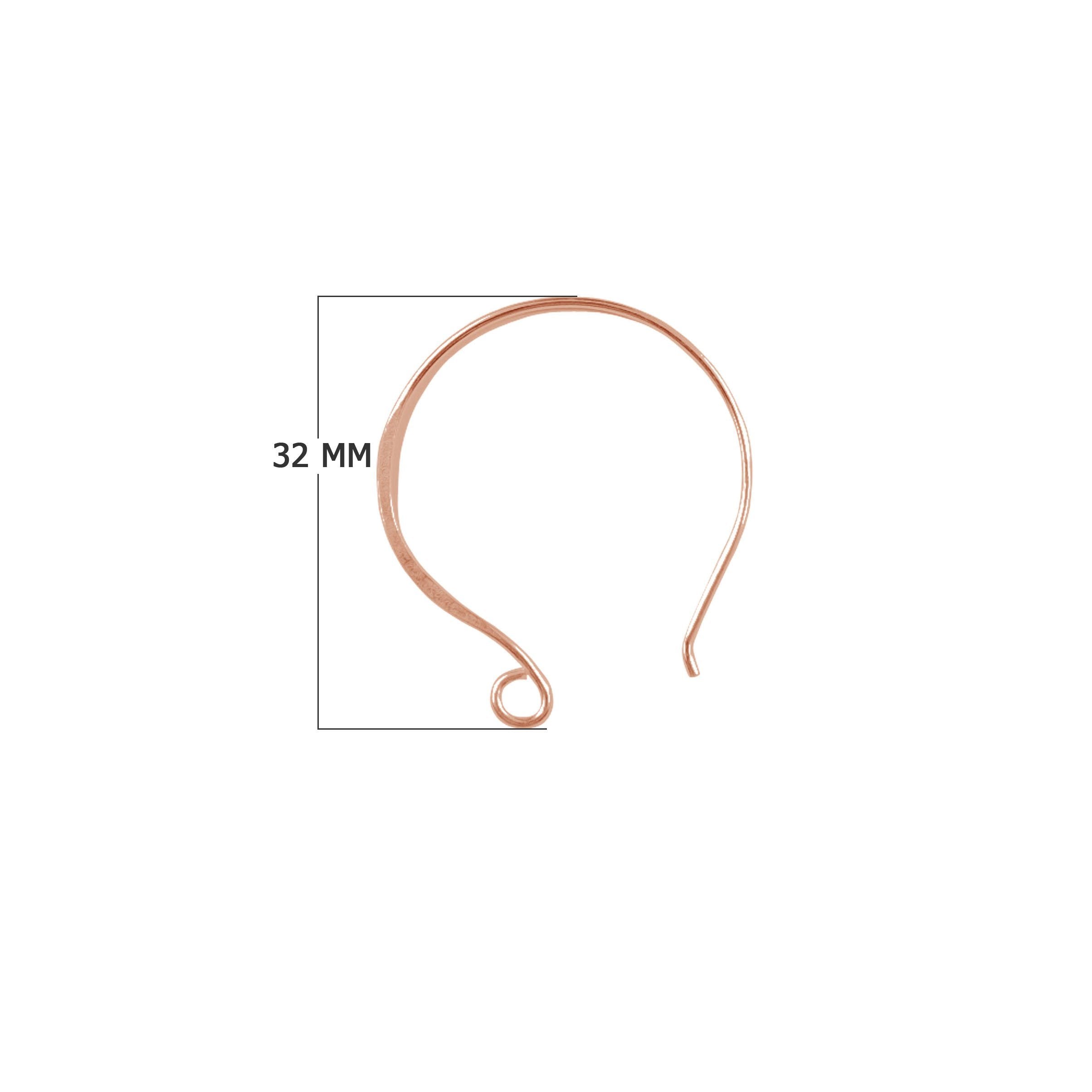 Rose Gold Overlay Round Loop Earwire Handcrafted In India For Jewelry Making