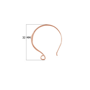 Rose Gold Overlay Round Loop Earwire Handcrafted In India For Jewelry Making