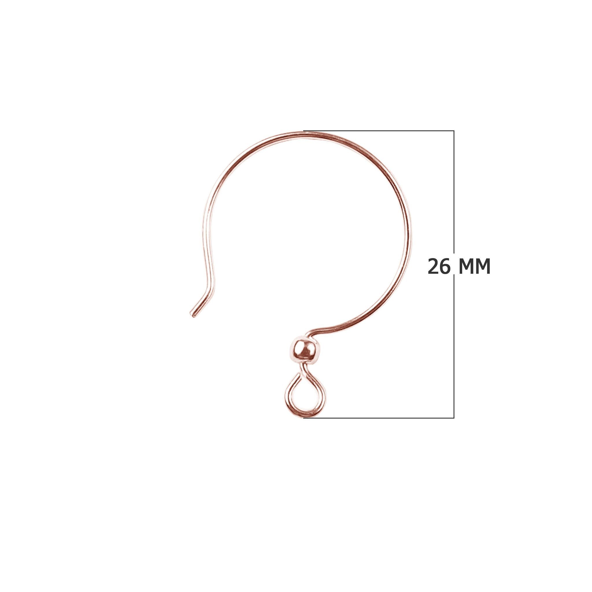 Rose Gold Overlay Hoop Earwire With Loop Handcrafted In India For Jewelry Making