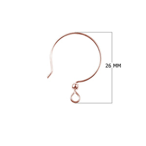 Rose Gold Overlay Hoop Earwire With Loop Handcrafted In India For Jewelry Making