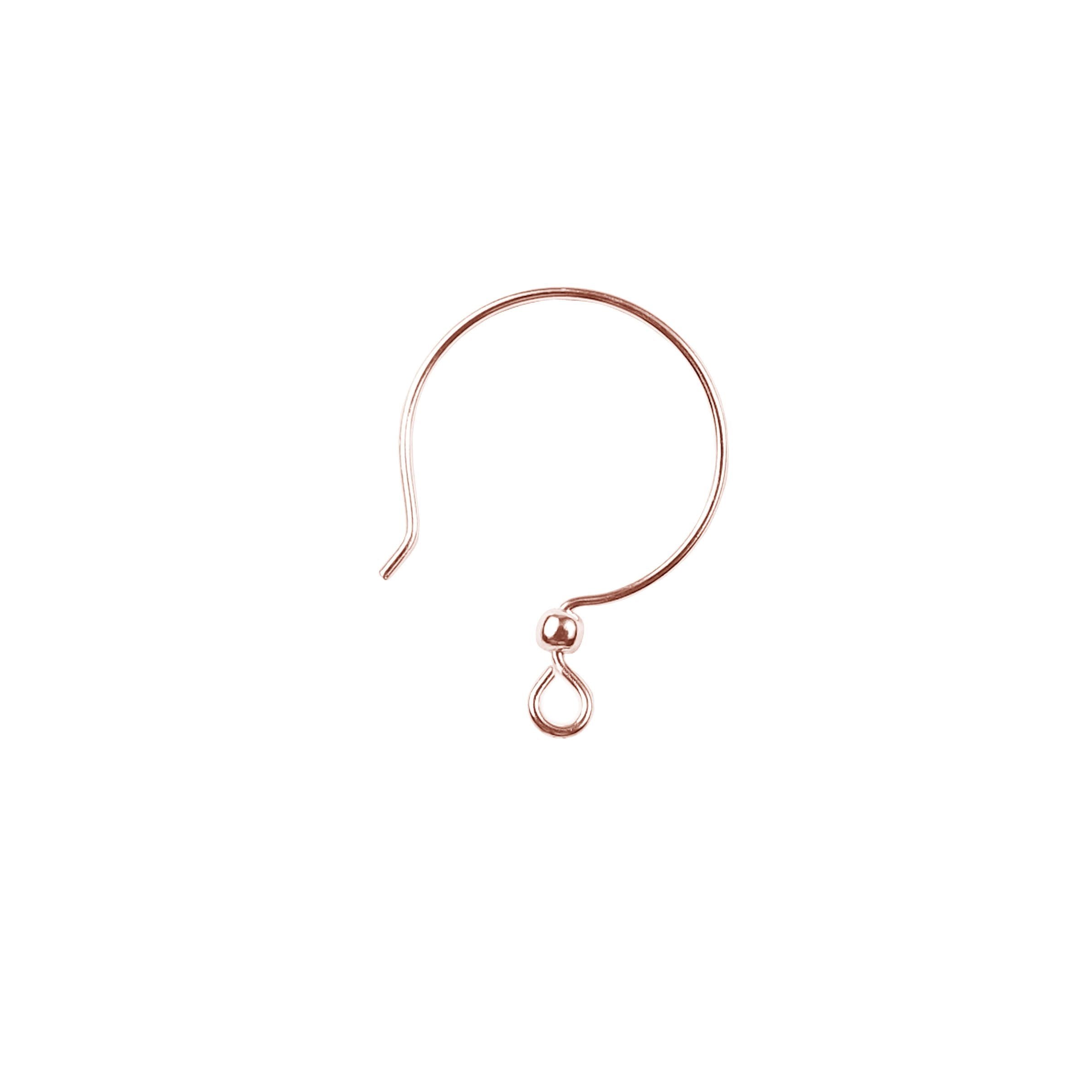 Rose Gold Overlay Hoop Earwire With Loop Handcrafted In India For Jewelry Making