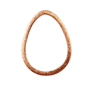 Rose Gold Overlay Textured Teardrop Connector Handcrafted In India For Jewelry Making