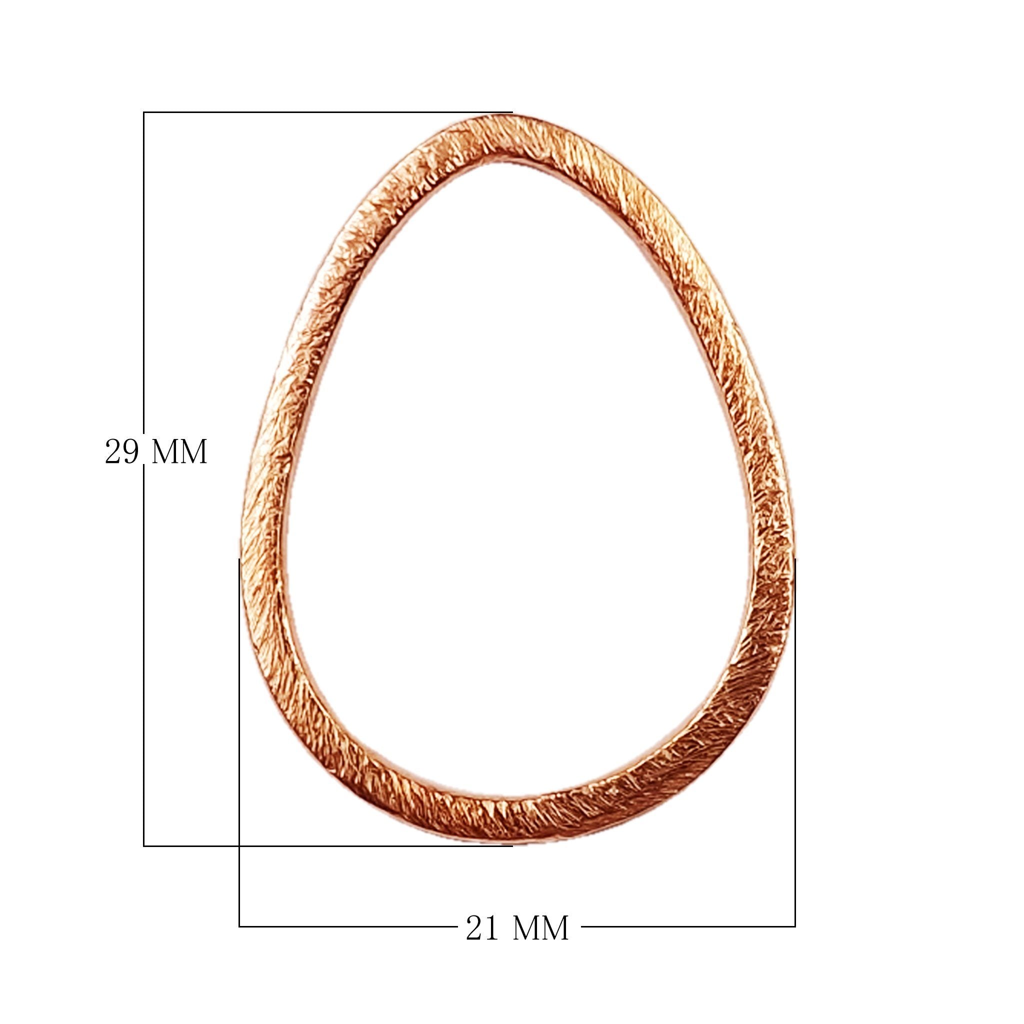 Rose Gold Overlay Textured Teardrop Connector Handcrafted In India For Jewelry Making