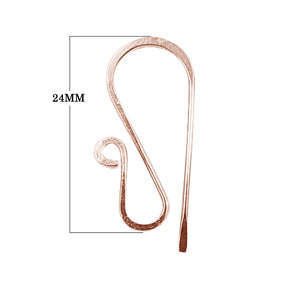Rose Gold Overlay S-Hook Earwire Handcrafted In India For Jewelry Making