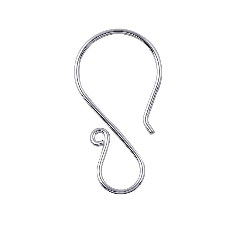 Silver Overlay Classic Earwire for jewelry making with smooth polished finish