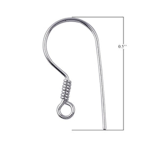Silver Overlay Coil Earwire for jewelry making with polished finish