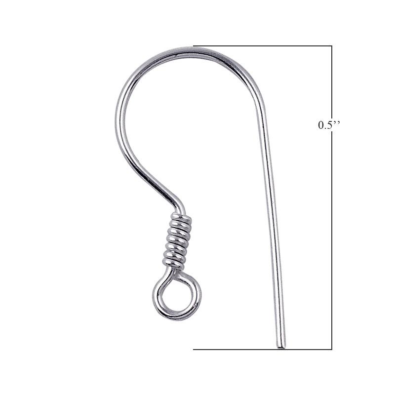 Silver Overlay Coil Earwire for jewelry making with polished finish
