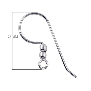 Silver Overlay Beaded Earwire for jewelry making with polished finish