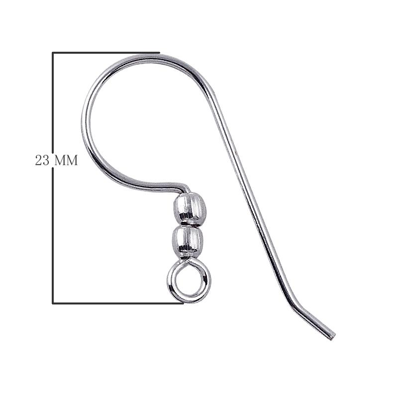 Silver Overlay Beaded Earwire for jewelry making with polished finish