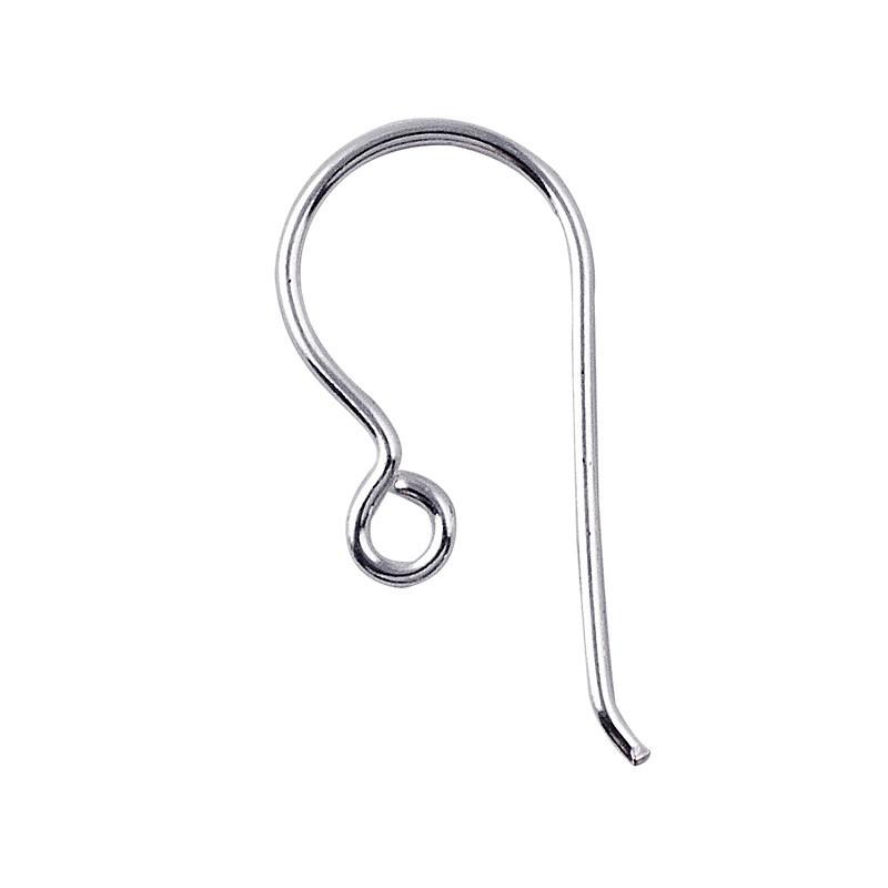Silver Overlay Loop Earwire for jewelry making with smooth polished finish