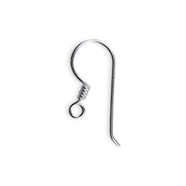 FSF-106-19MM Silver Overlay Simple Style Fish Hook Earwire With Inside Loop Beads Bali Designs Inc 