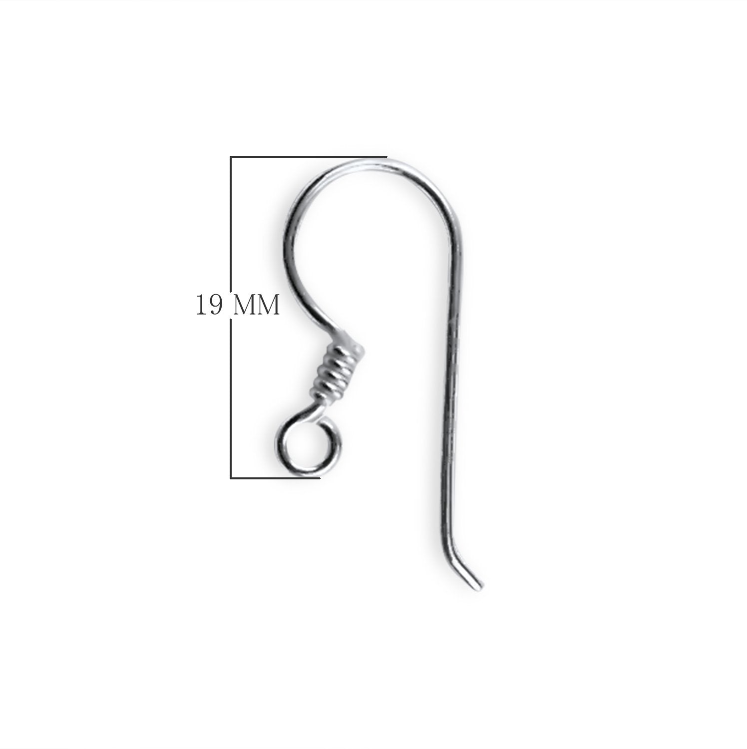 Silver Overlay Coil Hook Earwire for jewelry making with polished finish