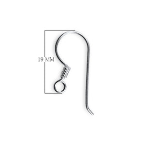 Silver Overlay Coil Hook Earwire for jewelry making with polished finish