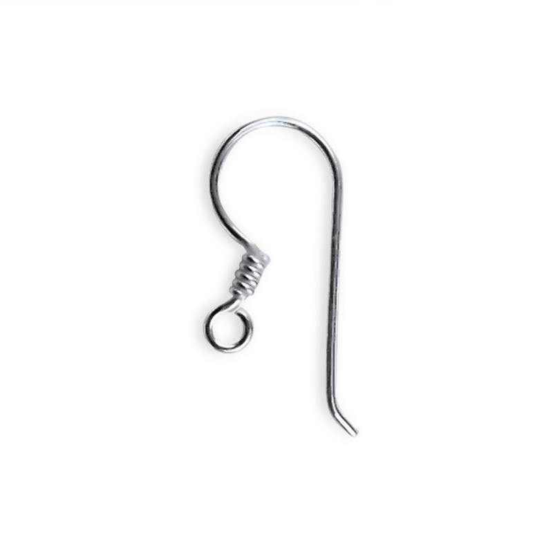 FSF-106-23MM Silver Overlay Simple Style Fish Hook Earwire With Inside Loop Beads Bali Designs Inc 