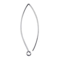 Silver Overlay Long Marquise Earwire for jewelry making with polished finish