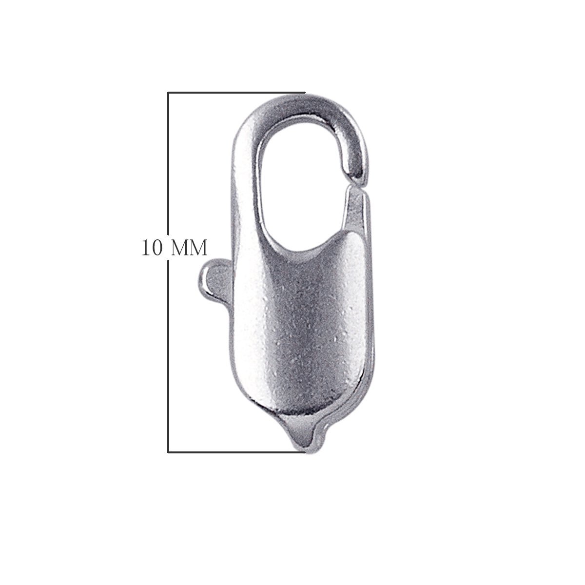 Silver Overlay Rectangular Lobster Clasp for jewelry making with polished finish