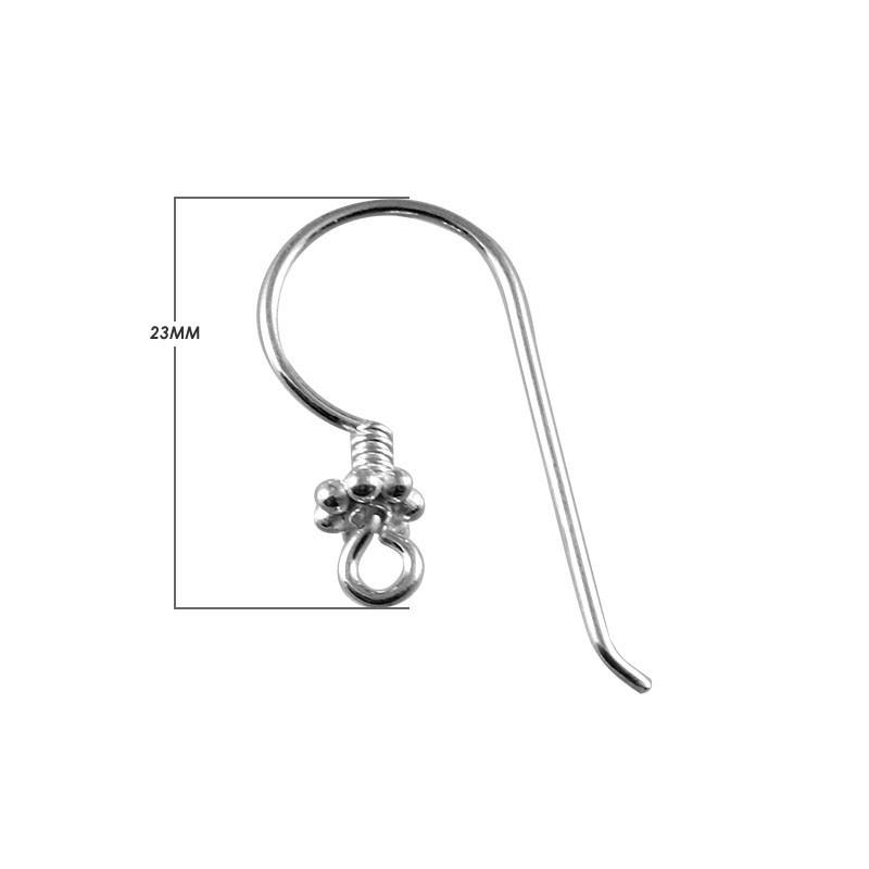 Silver Overlay Beaded Earwire handcrafted in India for wholesale jewelry making