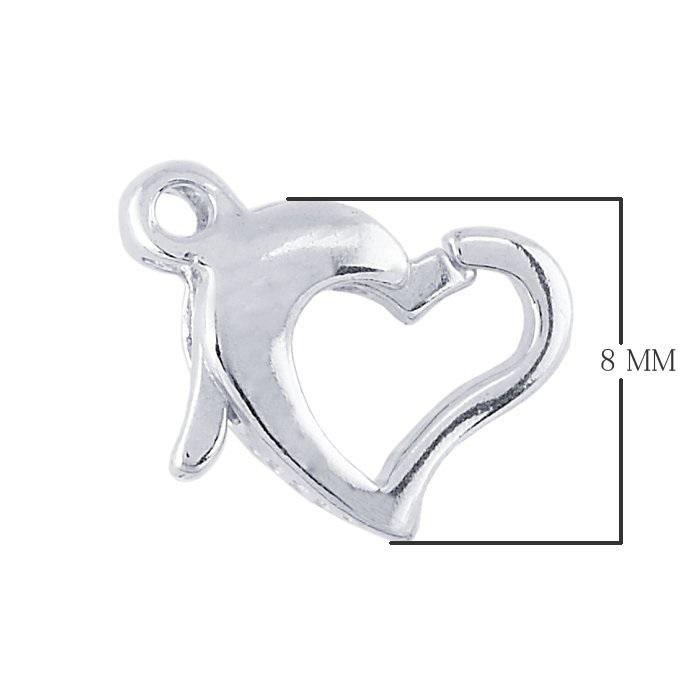 FSF-144-8MM Silver Overlay Heart Shape Clasp Beads Bali Designs Inc 