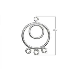 Silver overlay over copper chandelier earring findings with round design handcrafted in India for wholesale jewelry making.