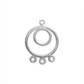 Silver overlay over copper chandelier earring findings with round design handcrafted in India for wholesale jewelry making.