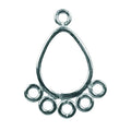 Bulk silver overlay teardrop chandelier earring finding with five bottom attachment loops for professional jewelry manufacturing, handcrafted in India.