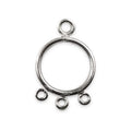 Bulk Silver Overlay Over copper teardrop chandelier earring finding with five bottom attachment loops for professional jewelry manufacturing, handcrafted in India.