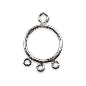 Bulk Silver Overlay Over copper teardrop chandelier earring finding with five bottom attachment loops for professional jewelry manufacturing, handcrafted in India.