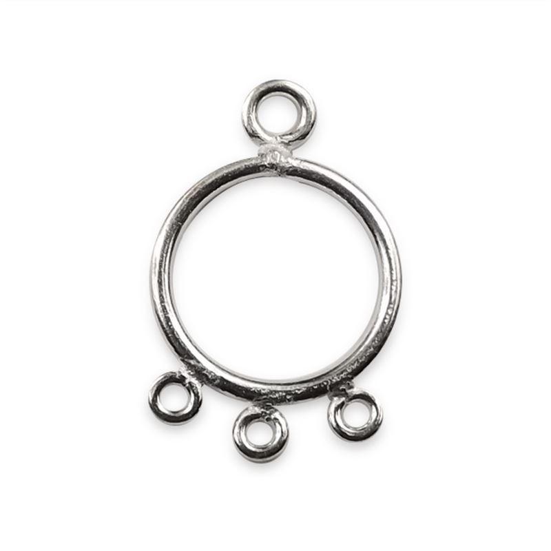 Bulk Silver Overlay Over copper teardrop chandelier earring finding with five bottom attachment loops for professional jewelry manufacturing, handcrafted in India.