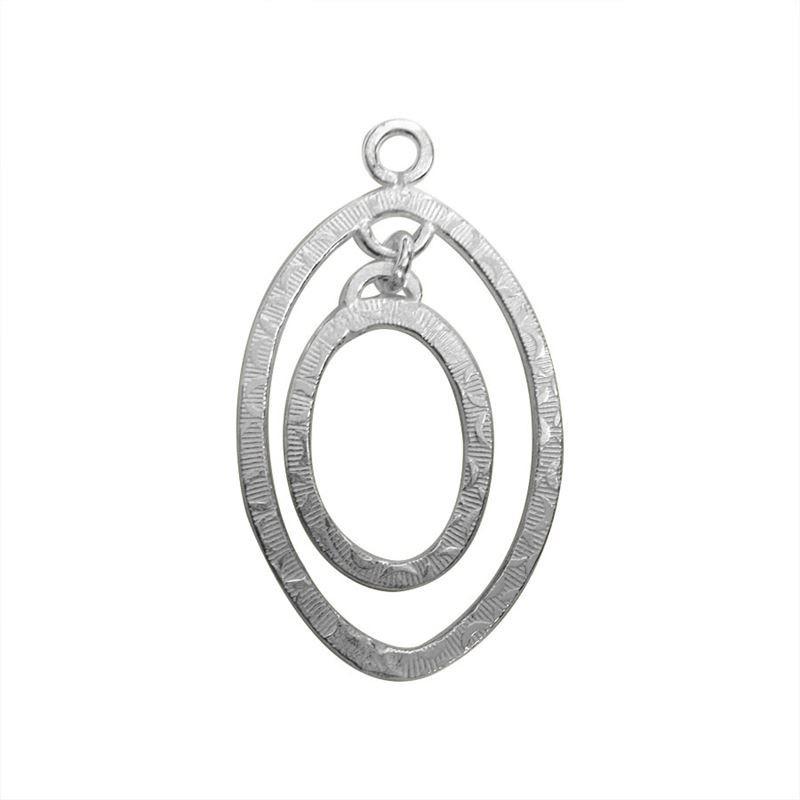 Silver Overlay Double Oval Connector Wholesale handcrafted in India with textured loop design