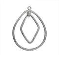 Silver Overlay Diamond and Teardrop Connector Wholesale handcrafted in India with textured dual shape design