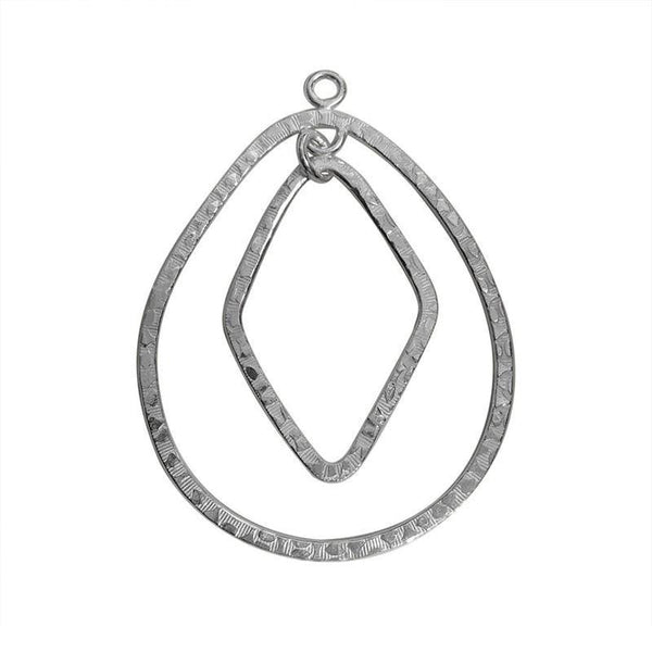 FSF-165 Silver Overlay Chandelier Earring Finding Pear & Diamond Shape Beads Bali Designs Inc 