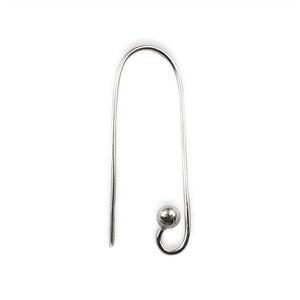 Silver Overlay Long Hook Earwire Wholesale handcrafted in India with ball-end polished design