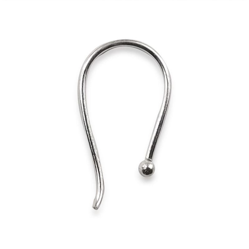 Silver Overlay Ball End Earwire Wholesale handcrafted in India with polished curved hook design