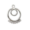 Silver Overlay Double Circle Earwire Wholesale handcrafted in India with polished multi-loop circular design