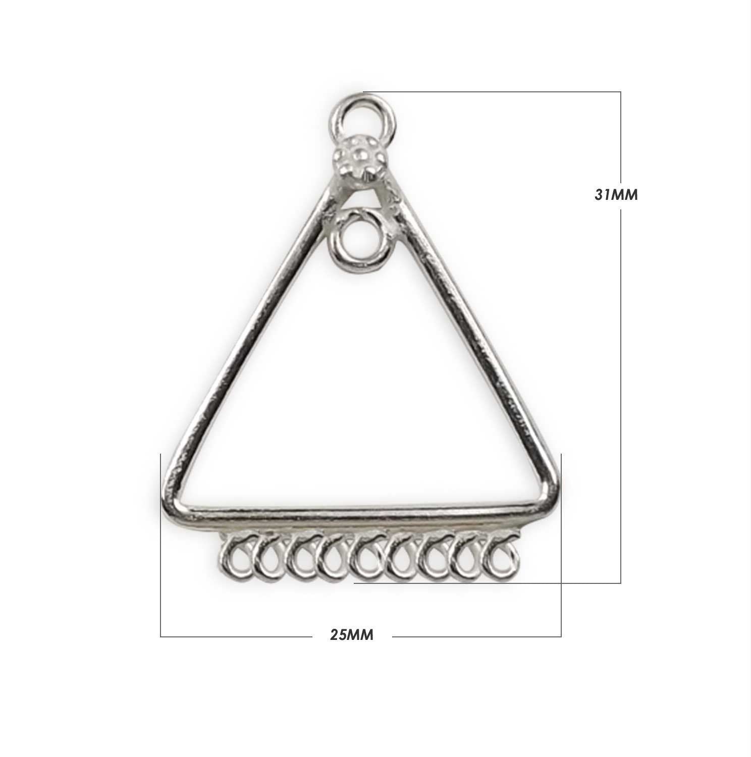 Silver Overlay Triangle Earwire With Multi Loop Wholesale handcrafted in India with polished finish