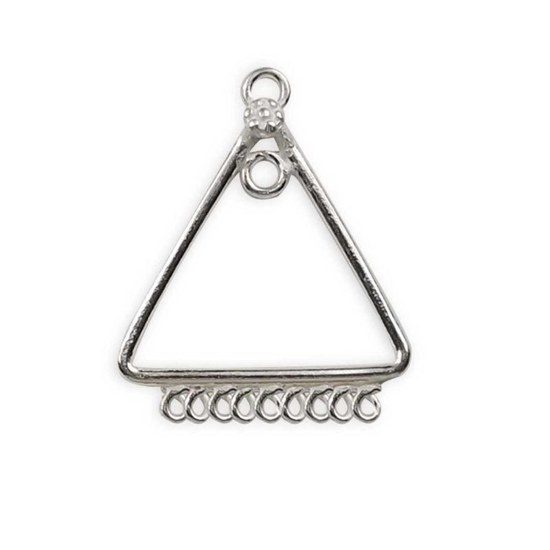 Silver Overlay Triangle Earwire With Multi Loop Wholesale handcrafted in India with polished finish