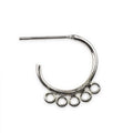 Silver Overlay Half Hoop Earwire With Multi Loop Wholesale handcrafted in India with polished silver finish