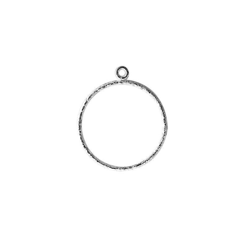 Silver Overlay Round Hoop Earwire Connector Wholesale handcrafted in India with textured silver overlay finish