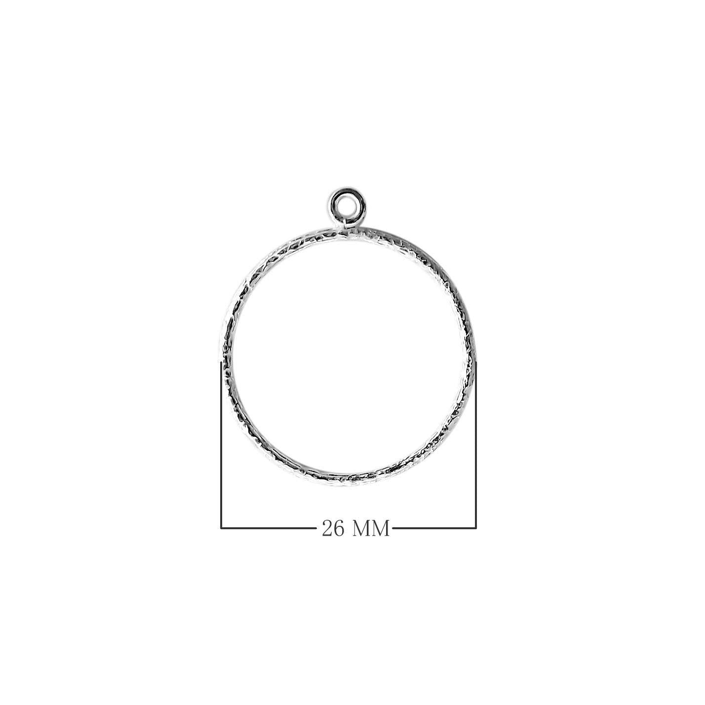 Silver Overlay Round Hoop Earwire Connector Wholesale handcrafted in India with textured silver overlay finish