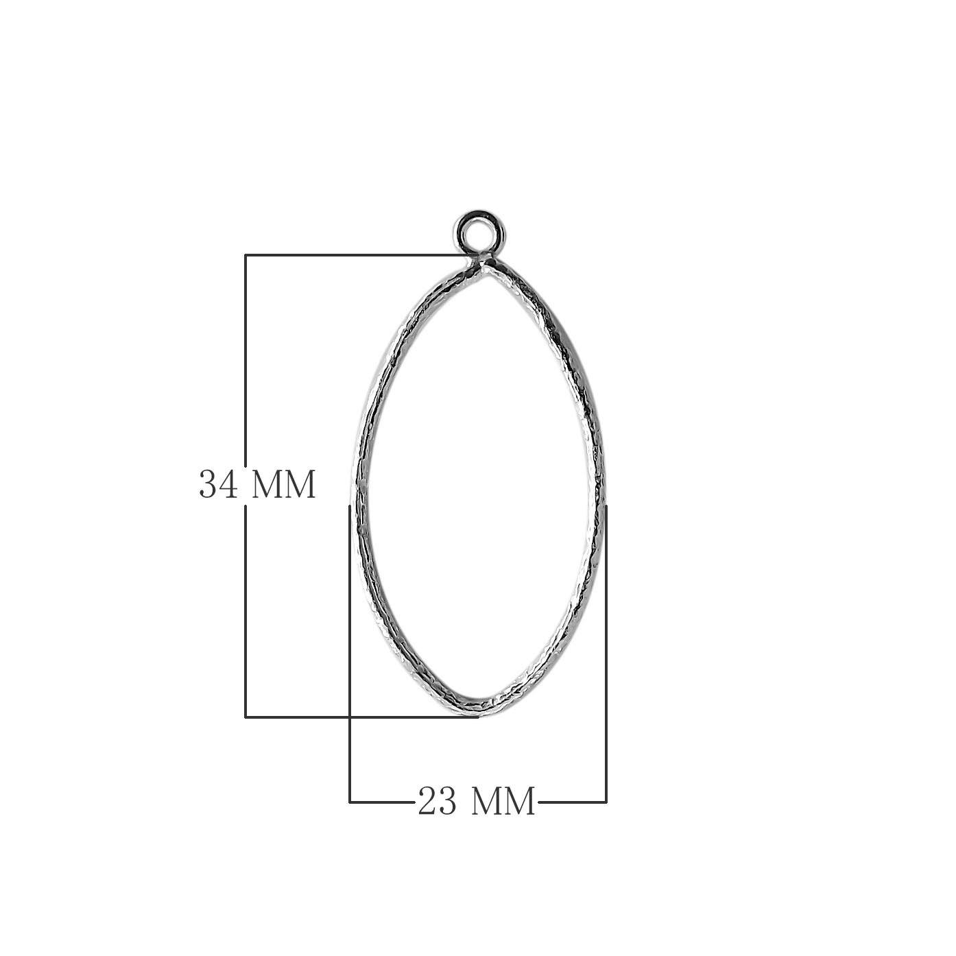 Silver Overlay Marquise Hoop Earwire Connector Wholesale handcrafted in India with textured silver overlay finish