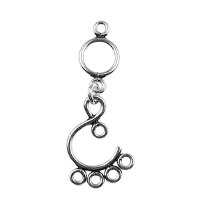 Silver Overlay Spiral Drop Earwire Connector Wholesale handcrafted in India with polished silver overlay finish
