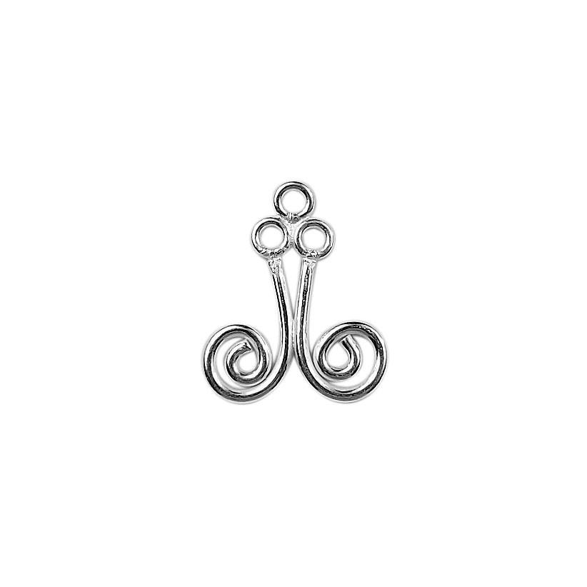 Silver Overlay Spiral Loop Earwire Connector Wholesale handcrafted in India with polished silver overlay finish
