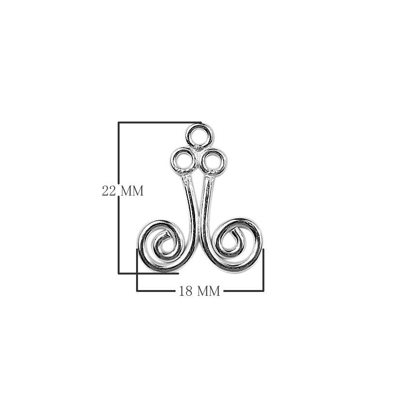 Silver Overlay Spiral Loop Earwire Connector Wholesale handcrafted in India with polished silver overlay finish