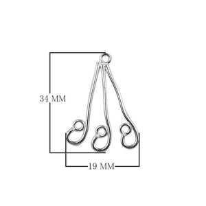 Silver Overlay Triple Drop Earwire Connector Wholesale handcrafted in India with polished silver overlay finish