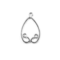 Silver Overlay Teardrop Loop Earwire Connector Wholesale handcrafted in India with polished silver overlay finish